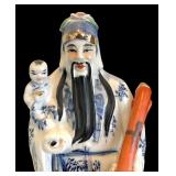 Vintage Fu Lu Shou God of Fortune, Prosperity and Longevity Figurine