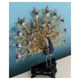 Cloisonné Peacock Figurine