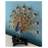 Cloisonné Peacock Figurine