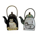 Two Empress Arts Petite Cat Motif Pots