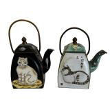 Two Empress Arts Petite Cat Motif Pots