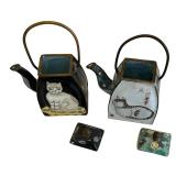 Two Empress Arts Petite Cat Motif Pots