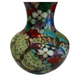 Beautiful Vintage Enamel Butterfly Motif Vase