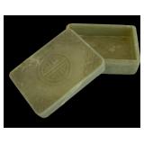Vintage Chinese Hardstone Box with Purity and Moral Integrity Symbol