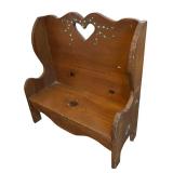 Cute Wooden Bench with Hand Painted Floral Accents