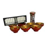 Vintage Hatpin Holder, Petite Bowls and Abacus