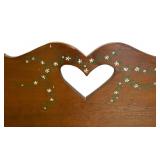 Cute Wooden Bench with Hand Painted Floral Accents