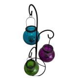 Colorful Glass Candle Holders with Stand