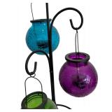 Colorful Glass Candle Holders with Stand