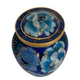 Beautiful Blue Floral Cloisonné Urn