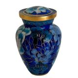 Beautiful Blue Floral Cloisonné Urn