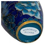 Beautiful Blue Floral Cloisonné Urn
