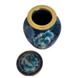 Beautiful Blue Floral Cloisonné Urn
