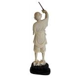 Asian Style Fan and Fisherman Figurine