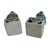 Vintage Famille Rose Asian Figurines