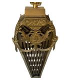 Victorian Design Vintage Peacock Fan Brass Fireplace Screen