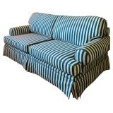 Blue and White Striped Love Seat
