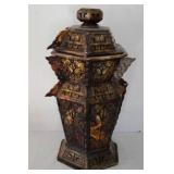 Vintage Hexagon Marble Chinese Urn with Lid