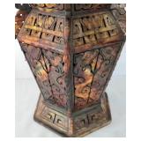 Vintage Hexagon Marble Chinese Urn with Lid