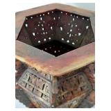 Vintage Hexagon Marble Chinese Urn with Lid