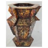 Vintage Hexagon Marble Chinese Urn with Lid
