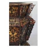 Vintage Hexagon Marble Chinese Urn with Lid