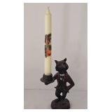 Cast Iron Fox Figurine Butler Candleholder