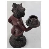 Cast Iron Fox Figurine Butler Candleholder