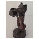 Cast Iron Fox Figurine Butler Candleholder