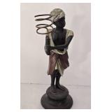 Unique Bronze Arab Boy Candleholder