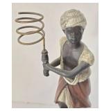 Unique Bronze Arab Boy Candleholder