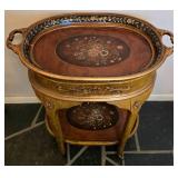 Lovely Vintage Hand-Painted Occasional Table with Serving Tray