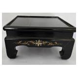 Stylized Composite Elephant and Wooden Display Stand