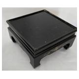 Stylized Composite Elephant and Wooden Display Stand