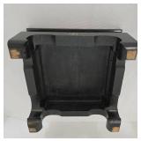 Stylized Composite Elephant and Wooden Display Stand