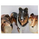 Three Porcelain Collie Figures