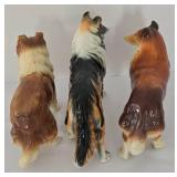 Three Porcelain Collie Figures
