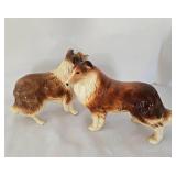 Three Porcelain Collie Figures