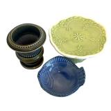 Petite Pedestal Plate, Fish Dish and Vase