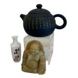 Asian Style Petite Pot, Vase and Figurine