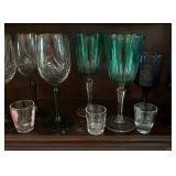 Variety of Stemware and Shot Glasses