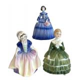 Fancy Lady Figurines by Royal Doulton and Coalport including Royal Doulton Dinky Do HN 1678