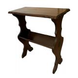 Vintage Accent Table with Lower Bookshelf