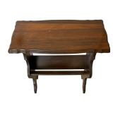 Vintage Accent Table with Lower Bookshelf