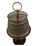 Vintage Brass Horse Head Shoe Horn / Table Lamp with Green Metal Shade