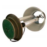 Vintage Brass Horse Head Shoe Horn / Table Lamp with Green Metal Shade