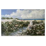 Beautiful "To The Beach" Wall Oil Art Signed by Ray Ellis 1996 NY Graphic Society
