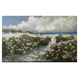 Beautiful "To The Beach" Wall Oil Art Signed by Ray Ellis 1996 NY Graphic Society