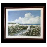 Beautiful "To The Beach" Wall Oil Art Signed by Ray Ellis 1996 NY Graphic Society