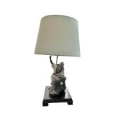 Vintage Table Lamp Featuring Shiwan Mudman